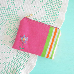 Striped Striped Mini Pouch (Mediterranean Flower no.12) 第1張的照片