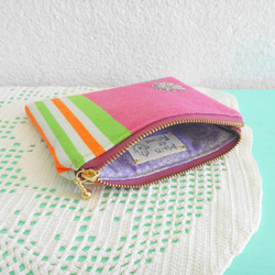 Striped Striped Mini Pouch (Mediterranean Flower no.12) 第4張的照片