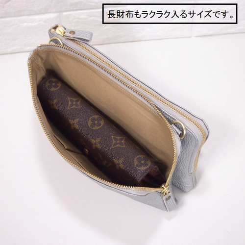 ☆ハンドメイド☆日本製☆本革☆お財布ポシェット☆サコッシュ☆L字  