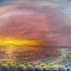 油絵 絵画 夕日の海【Ａ3】 油絵 絵画 夕日の海【A3】 絵画 HR 通販 14064372｜Creema