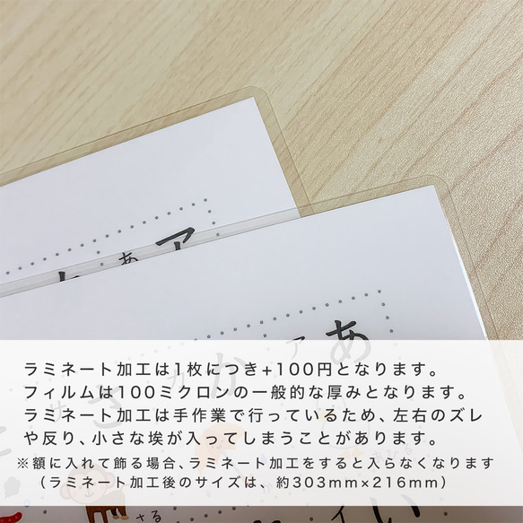 【A4-ひらがな表】あいうえお表 A4サイズ「あいうえお50音表」知育 5枚目の画像