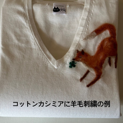 受注制作　お絵描き刺繍　中: お手持ちのニットに羊毛で刺繍をいたします 16枚目の画像