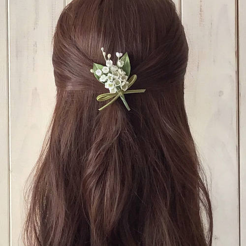 染め花スズランのポニーフック ポニーフック・ヘアカフス PAPER MOON