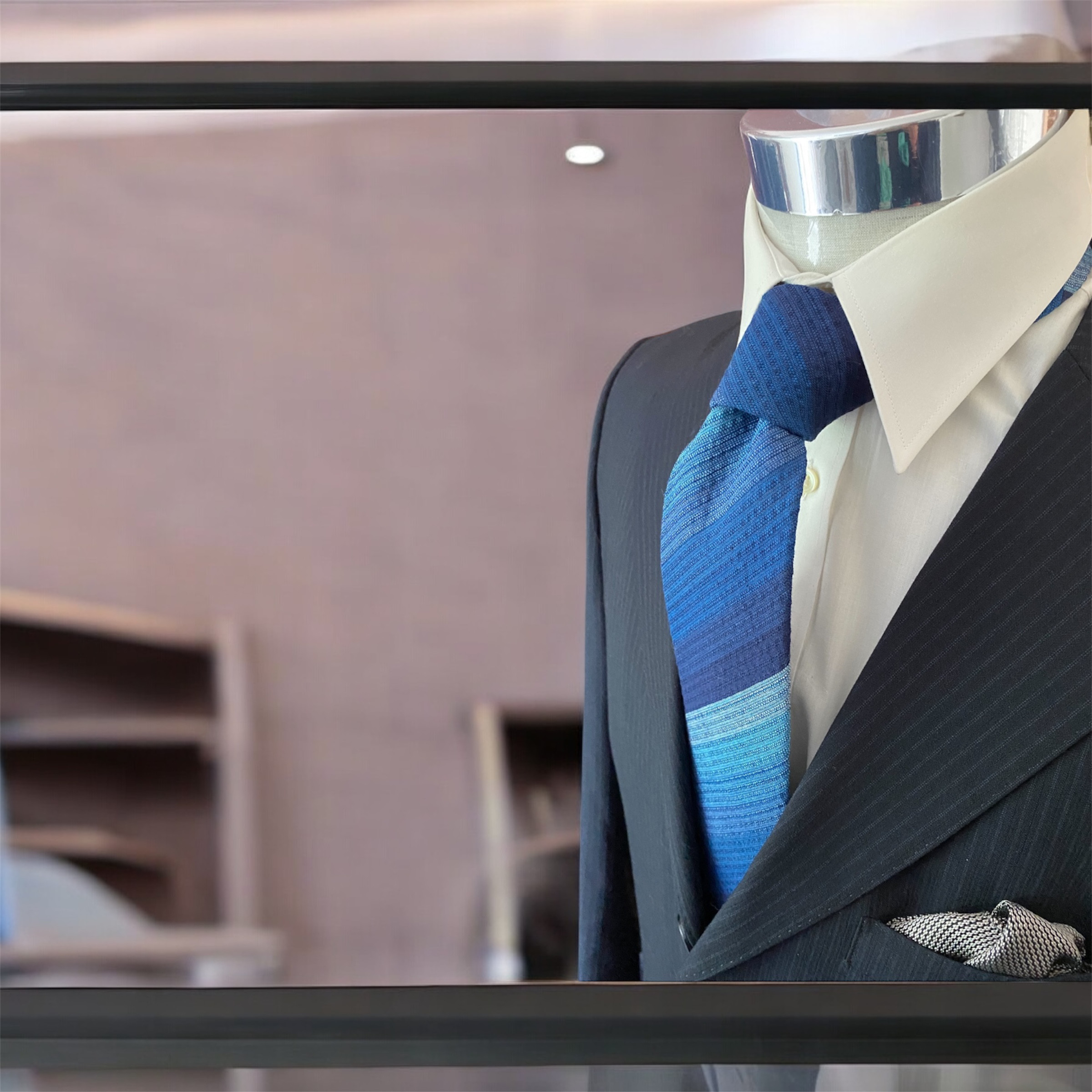 阿波しじら織 長尾織布ネクタイ　かつお縞(9月まで限定作品)