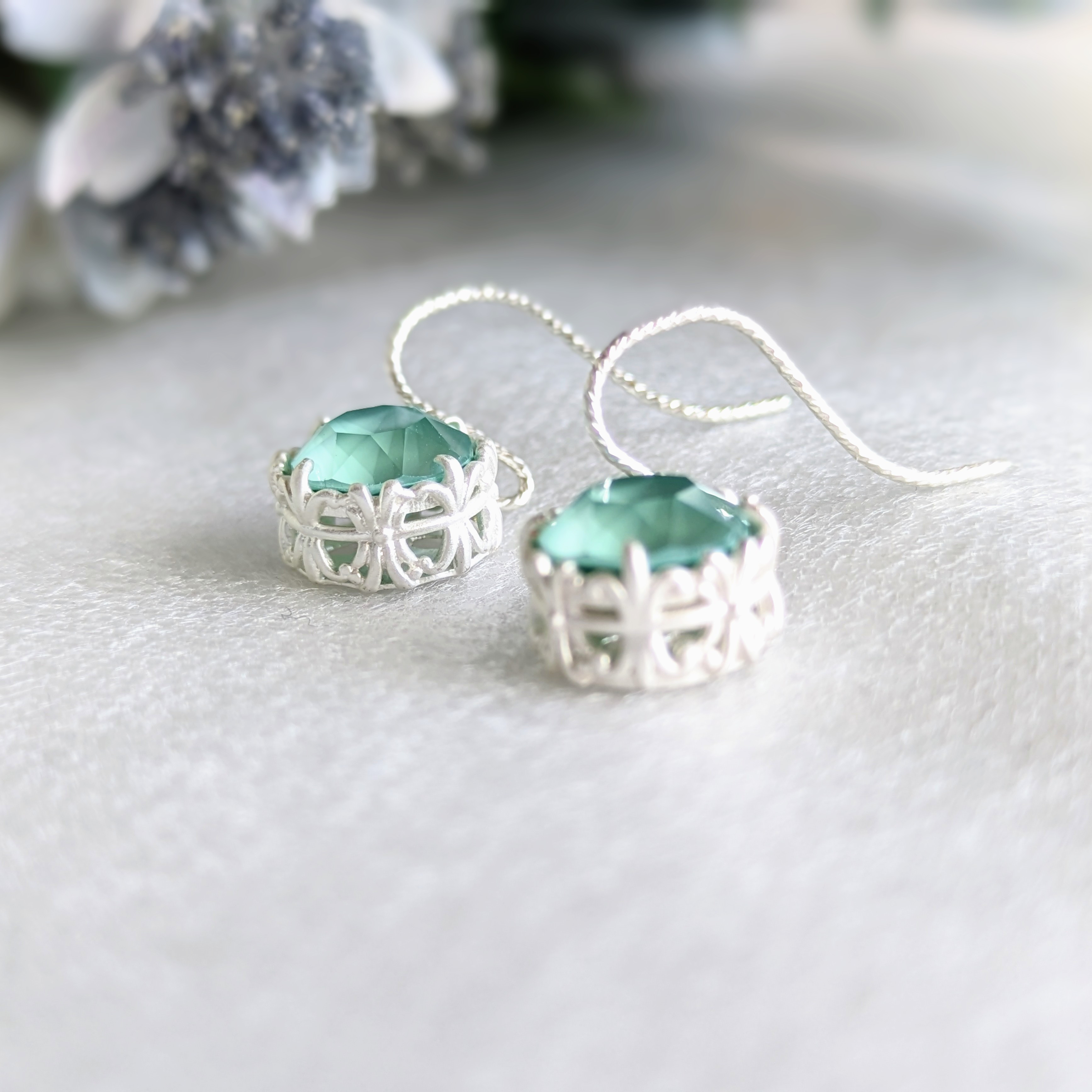 限定プレミア 残僅か ◆ SV925  Mint-green crystal ピアスorイヤリング（ミントグリーン）