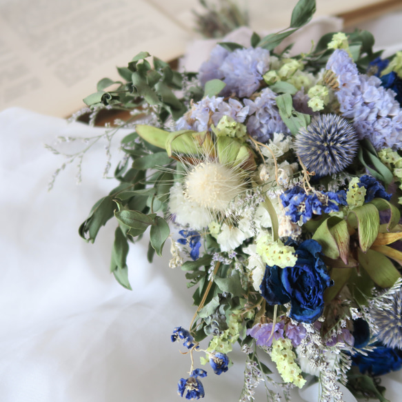 natural graypink dryflowers arrangement 誕生日ギフト　ドライフラワー 4枚目の画像