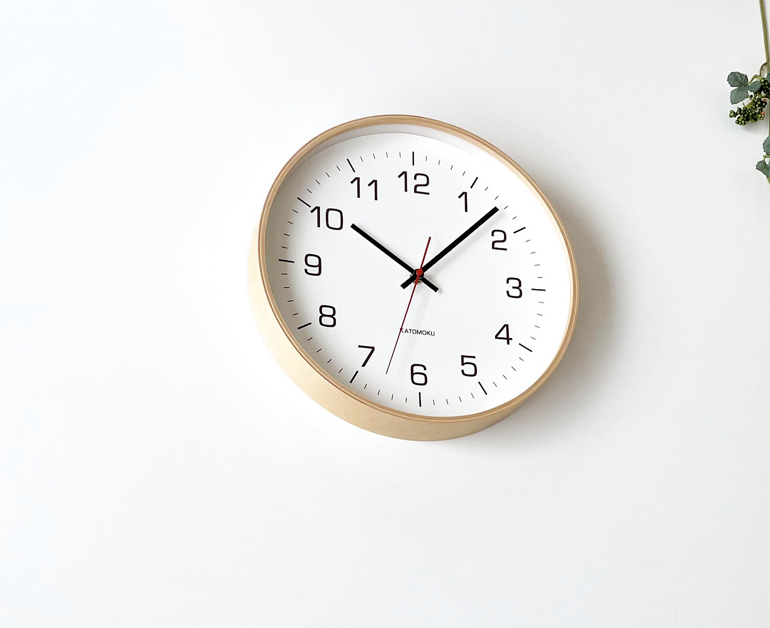 KATOMOKU plywood clock 4 ナチュラル km-61NA 掛け時計 木製 静か