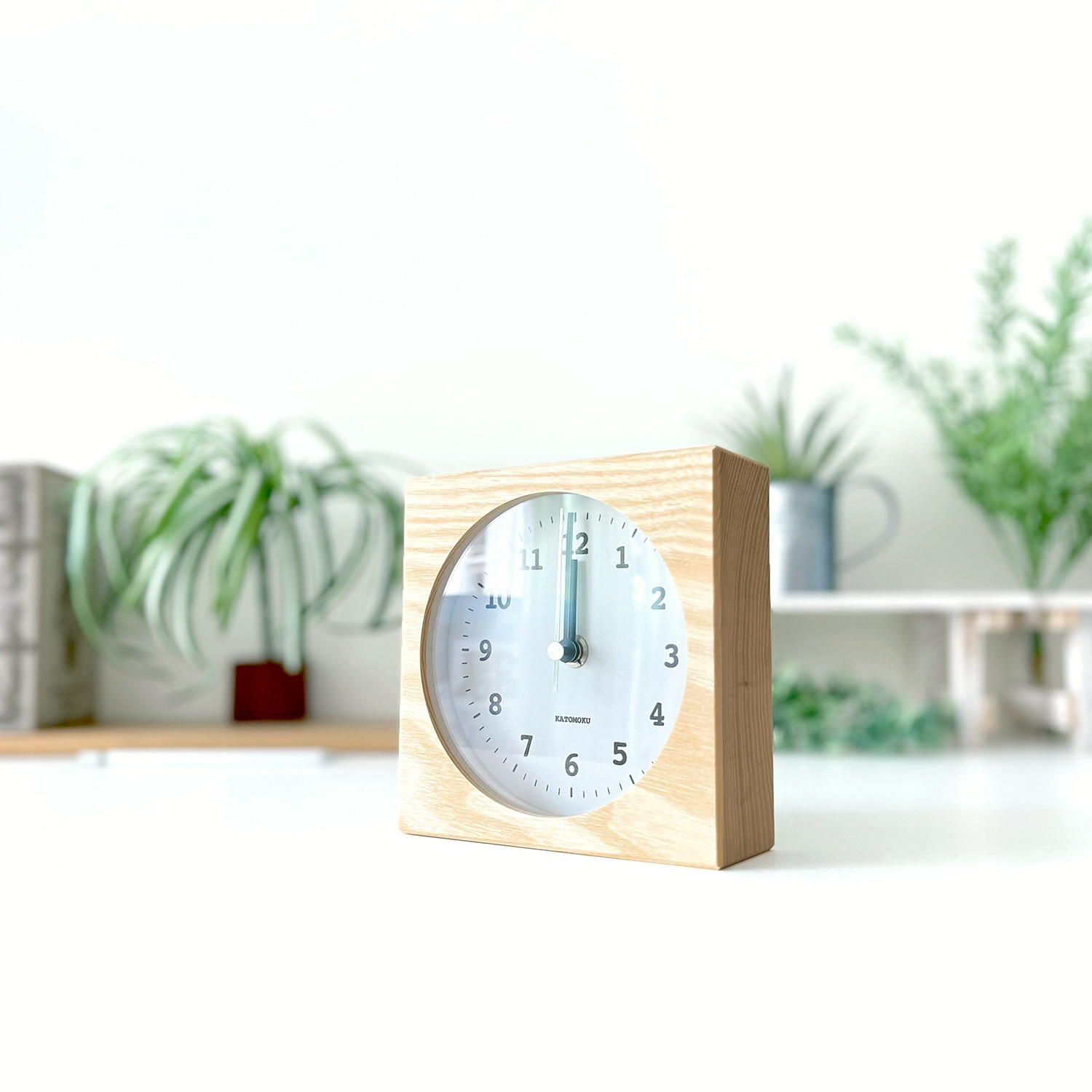 KATOMOKU Dual use clock 4 km-95NARC ナチュラル 電波置き掛け兼用時計