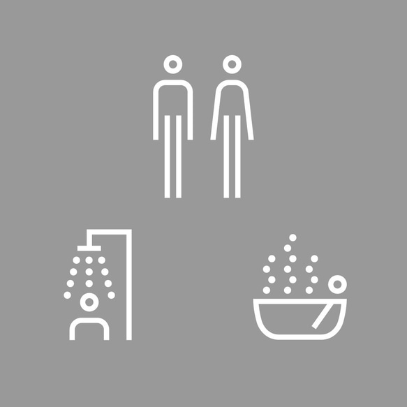 【Creema限定】トイレ・お風呂・シャワーのサイン（アイコン・ピクトグラム・マーク・ステッカー・ラベル） 1枚目の画像