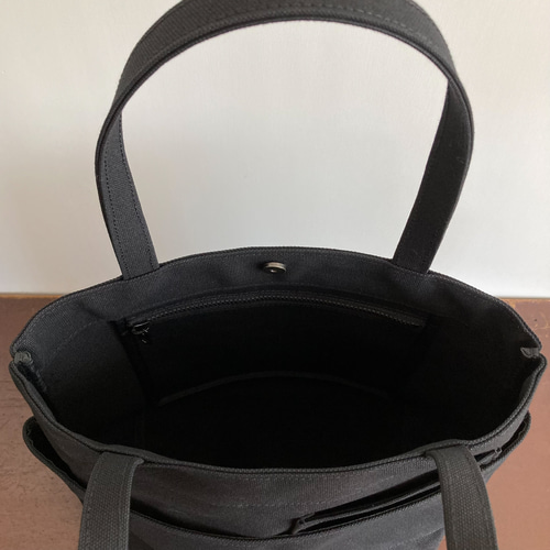 ダブルポケットミニトート 黒 / 8号帆布 トートバッグ aoya bags 通販