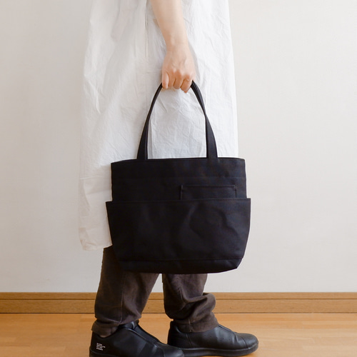 ダブルポケットミニトート 黒 / 8号帆布 トートバッグ aoya bags 通販