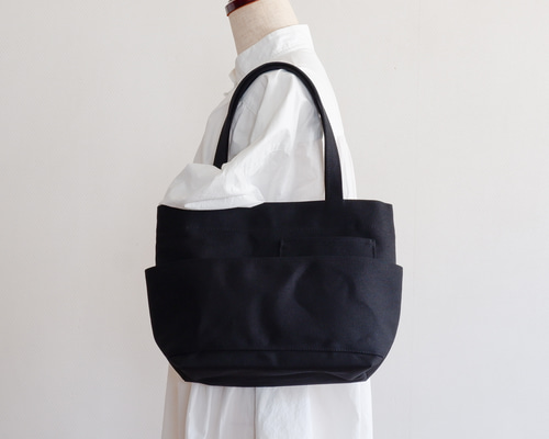 ダブルポケットミニトート 黒 / 8号帆布 トートバッグ aoya bags 通販