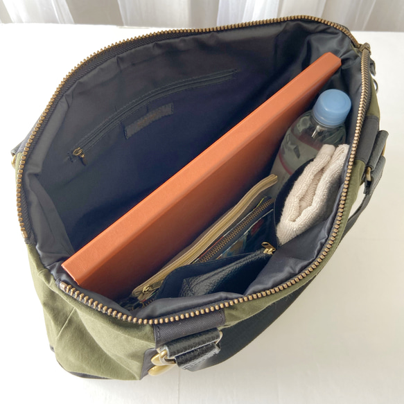 ＊＊＊大人かっこいいボストンバッグ＊M＊フランス軍コットンリネン＊＊＊＊A4サイズ対応＊ミリタリーピローケースリメイク 