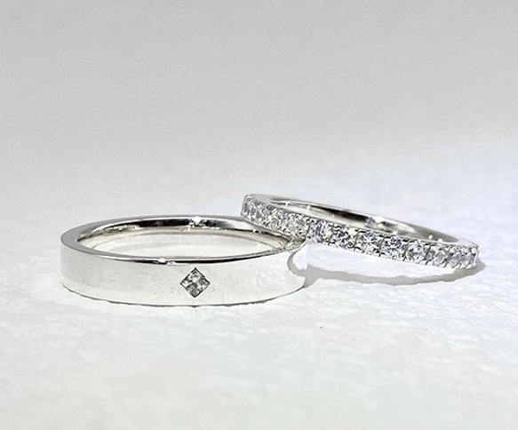 ペアリング【セット】結婚指輪　S 925 シルバー　受注製作 2枚目の画像