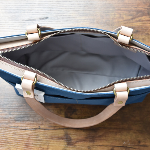 新作】綺麗な山吹色の高島産帆布で作った ファスナー付きトート