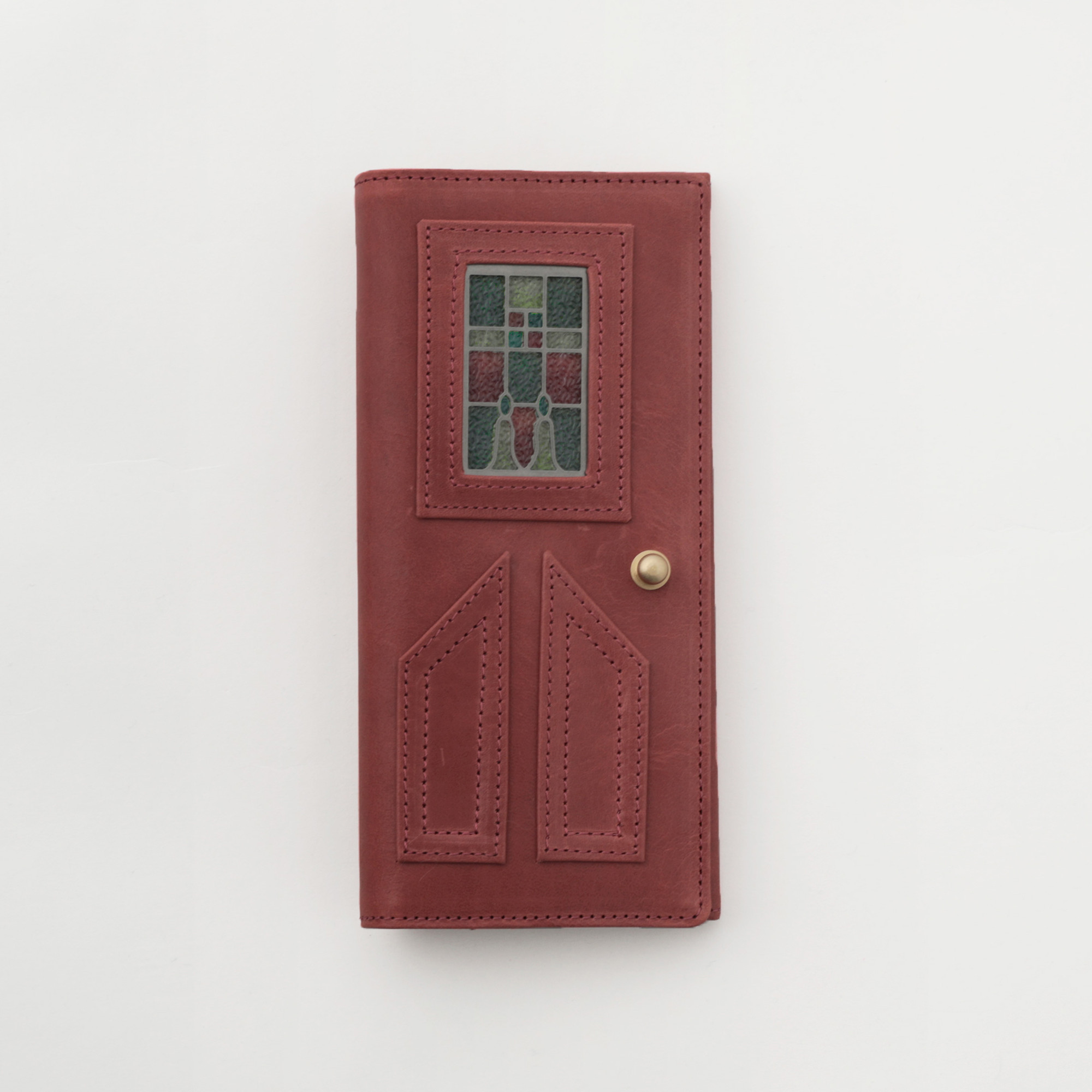 ロングウォレット ステンドグラス調 ブラウン,レッド,ネイビー【H0202】