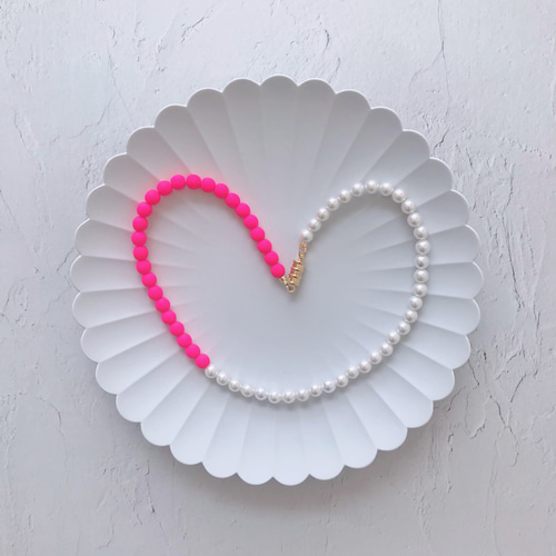 ネオンカラーdeパールネックレス ネックレス・ペンダント kk closet