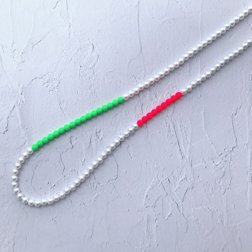 ネオンカラーdeパールネックレス ネックレス・ペンダント kk closet