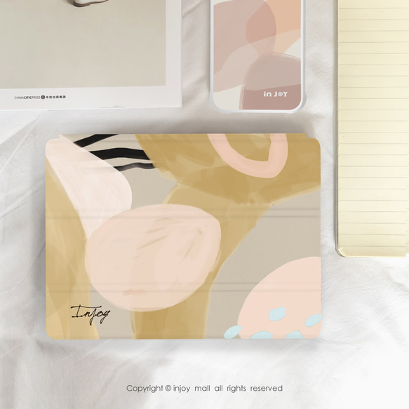 iPad case 10.2/9.7/Pro10.5/12.9/mini  附筆槽 奶茶色的慵懶 皮革平板保護套 第16張的照片