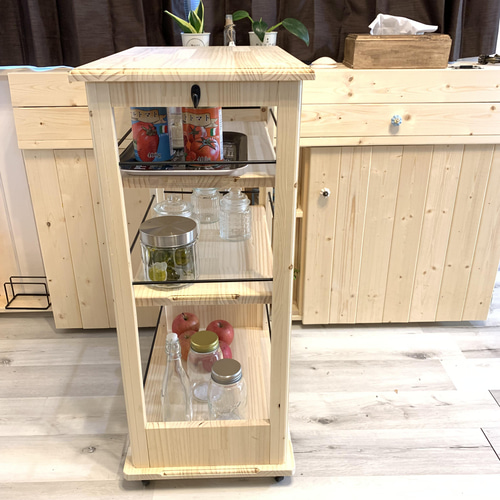 キッチンワゴン B アイアン風 コーヒーラック 収納ボックス