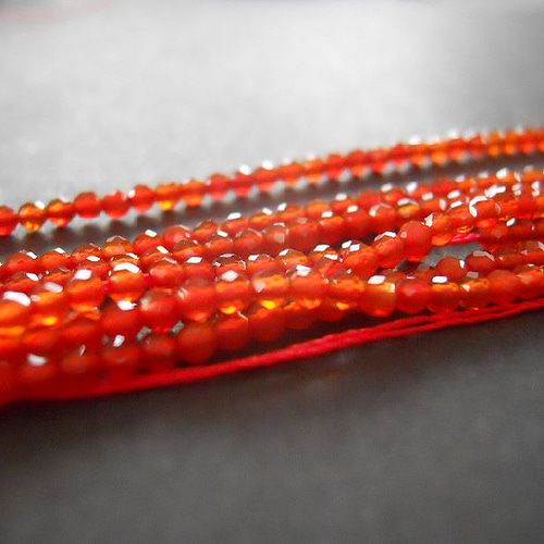2mm/40ケ】カット入り天然石ビーズ。赤瑪瑙2mm/40ケ(+予備1)*【今