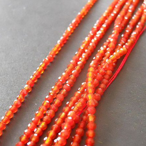 2mm/40ケ】カット入り天然石ビーズ。赤瑪瑙2mm/40ケ(+予備1)*【今
