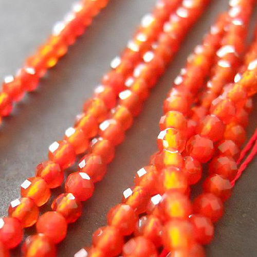 2mm/40ケ】カット入り天然石ビーズ。赤瑪瑙2mm/40ケ(+予備1)*【今