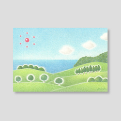 色鉛筆画　額入り　2枚 夏の思い出(2Lサイズ。色鉛筆画。複製画) 絵画 美琴 通販 5570205
