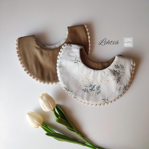lehtiä lace flower bib スタイ スタイ・よだれかけ