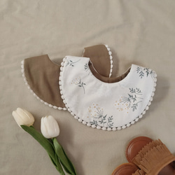 lehtiä　lace flower bib スタイ 4枚目の画像