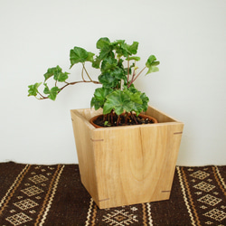 木製 鉢カバー（4号鉢用） クス材1　植木鉢カバー 1枚目の画像