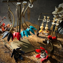 red poppy pierce/earring レッドポピーピアス/イヤリング 11枚目の画像