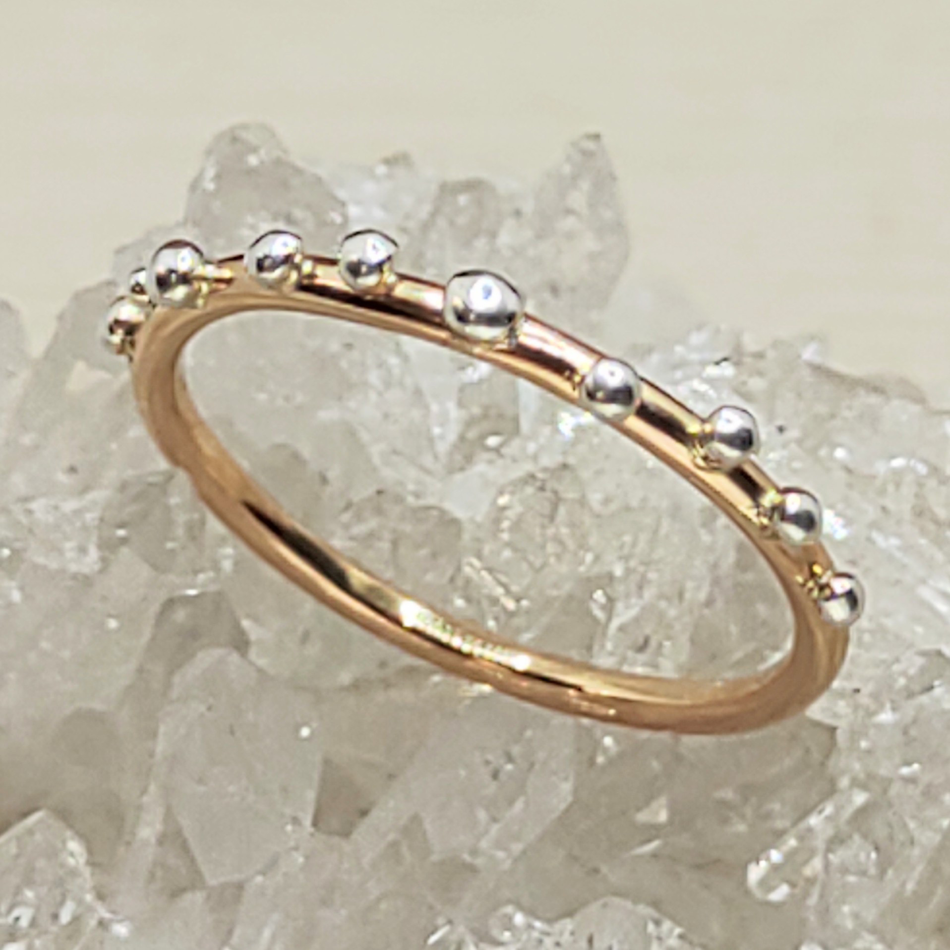 白銀の朝露＊dot 14kgf ring