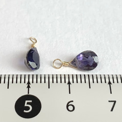 【天然石チャーム】宝石質アイオライト 14kgf/Silver925　1個  ハンドメイド素材 6枚目の画像