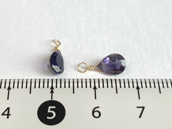 【天然石チャーム】宝石質アイオライト 14kgf/Silver925　1個  ハンドメイド素材 6枚目の画像