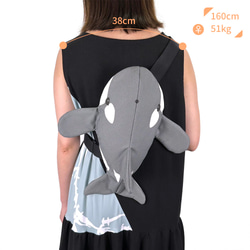 設計款KW111 - 【純棉帆布】虎鯨造型立體肩背包 第4張的照片
