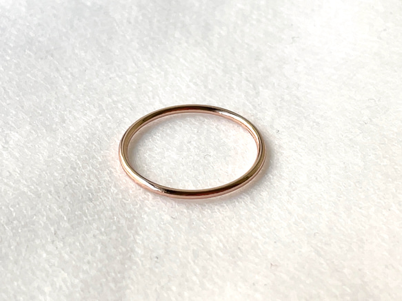 [ニッケルフリー] ストレートリング/指輪 ピンクゴールド 線径1.2mm 1枚目の画像