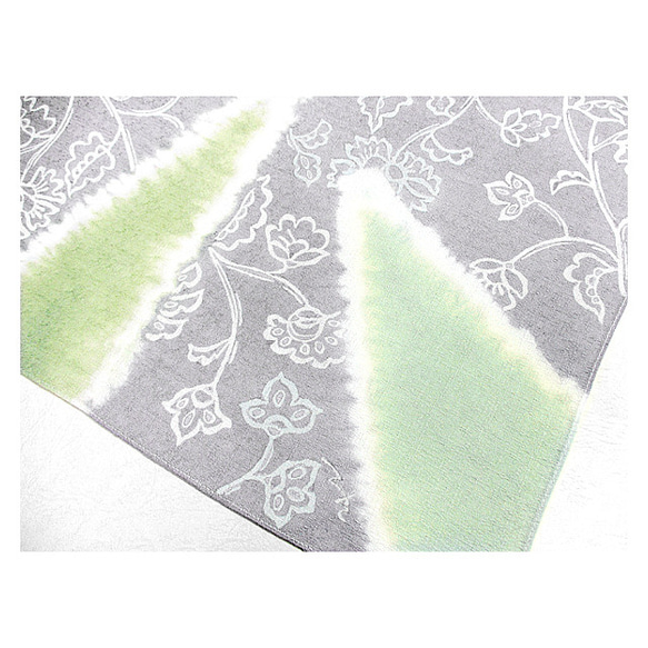 綿ハンカチ&スカーフ（華更紗模様）（絞り染）（青紫色　白色） 5枚目の画像
