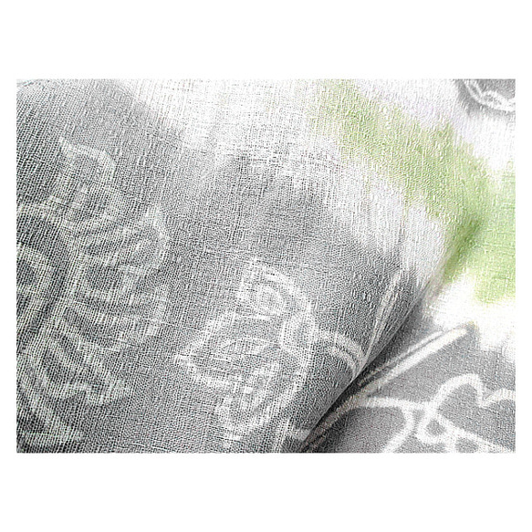 綿ハンカチ&スカーフ（華更紗模様）（絞り染）（青紫色　白色） 6枚目の画像