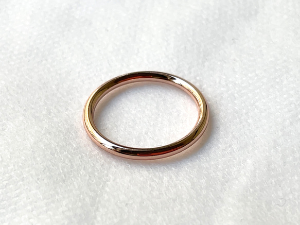 [ニッケルフリー] ストレートリング/指輪 ピンクゴールド 線径2.0mm 1枚目の画像