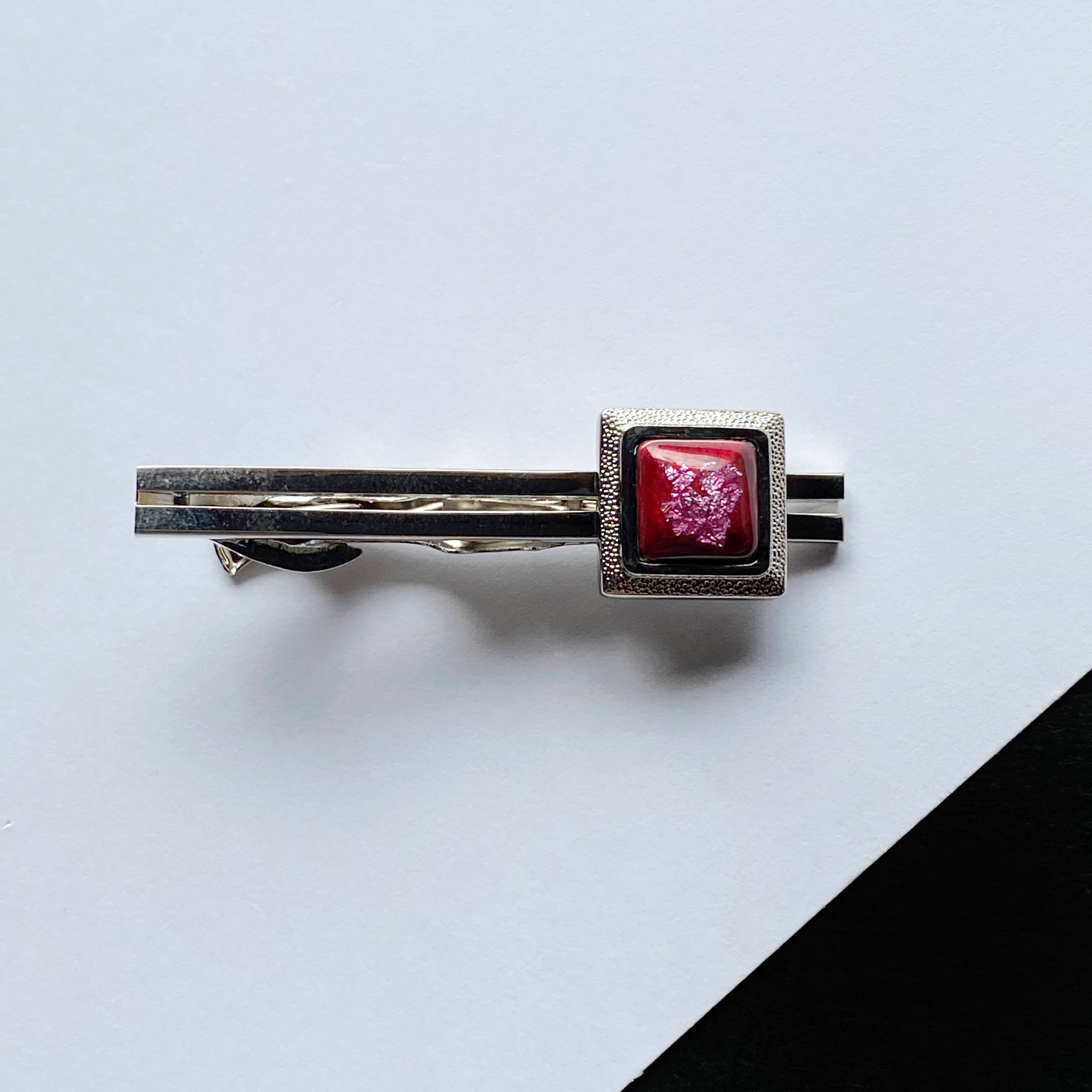 箔ちらし 七宝焼のネクタイピン 純銀箔ちらし七宝