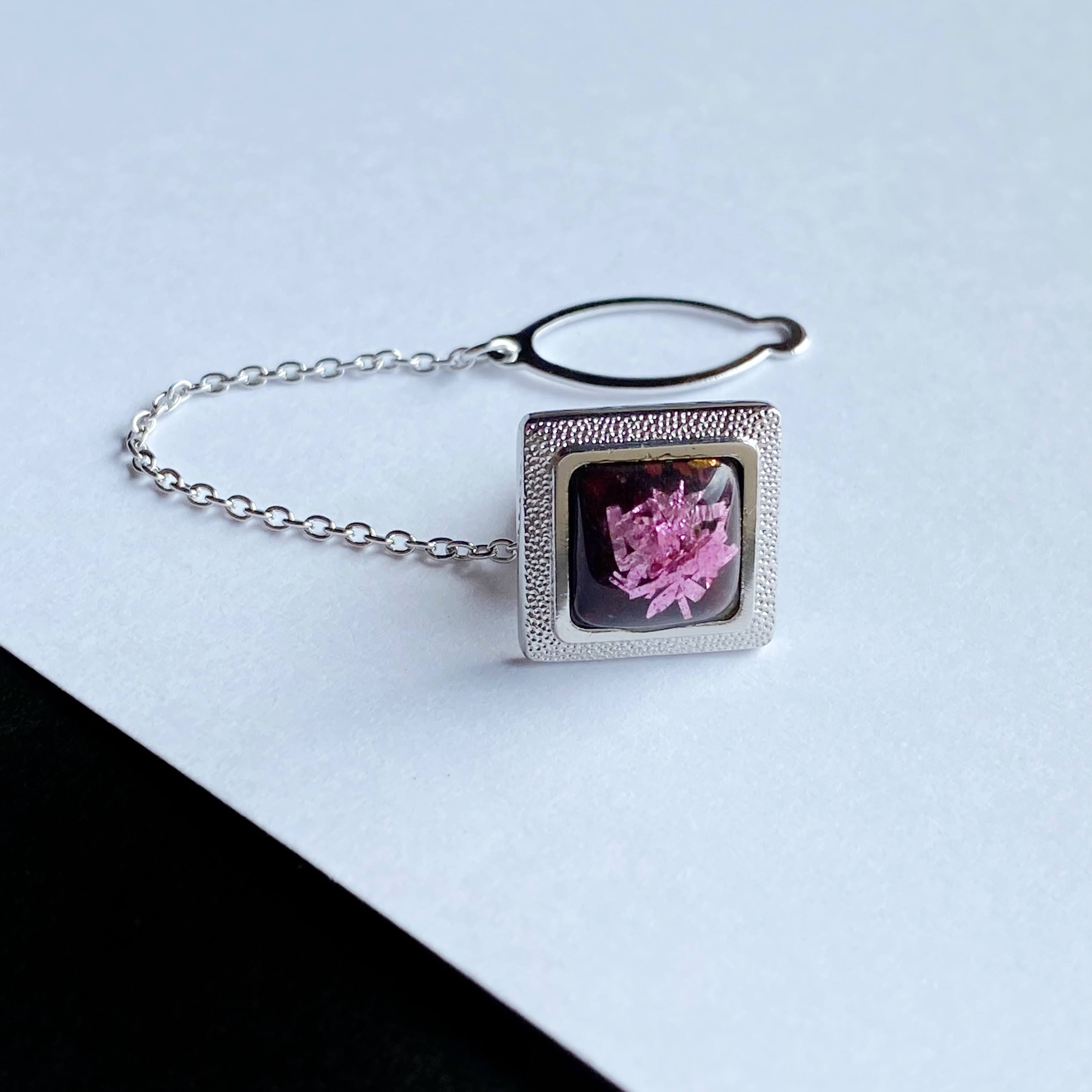 箔ちらし 七宝焼のタイタック 純銀箔ちらし七宝