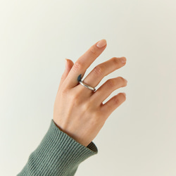 ◆錫 × 銀戒指 [Hammered Tin Ring] 刻名字 第4張的照片
