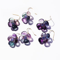 螢石繡球花耳環 - 醫用不銹鋼 ~繡球花 第3張的照片