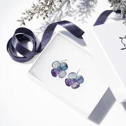 螢石繡球花耳環 - 醫用不銹鋼 ~繡球花 第4張的照片