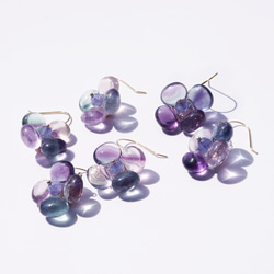 螢石繡球花耳環 - 醫用不銹鋼 ~繡球花 第7張的照片