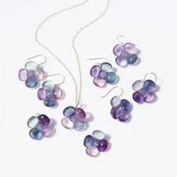 螢石繡球花耳環 - 醫用不銹鋼 ~繡球花 第5張的照片