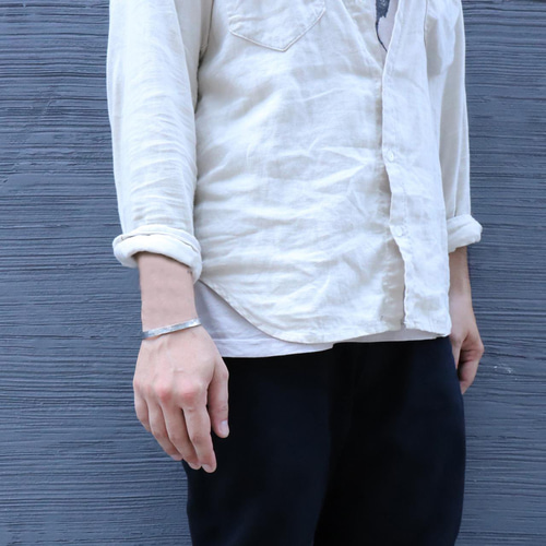 特集掲載- 錫 (スズ) × silver バングル【Plate Tin Bangle 】刻印 名