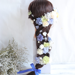 【カラーオーダーＯＫ】海のナチュラルヘッドドレス＊ラプンツェル＊プリザーブドフラワー&ドライフラワー 15枚目の画像