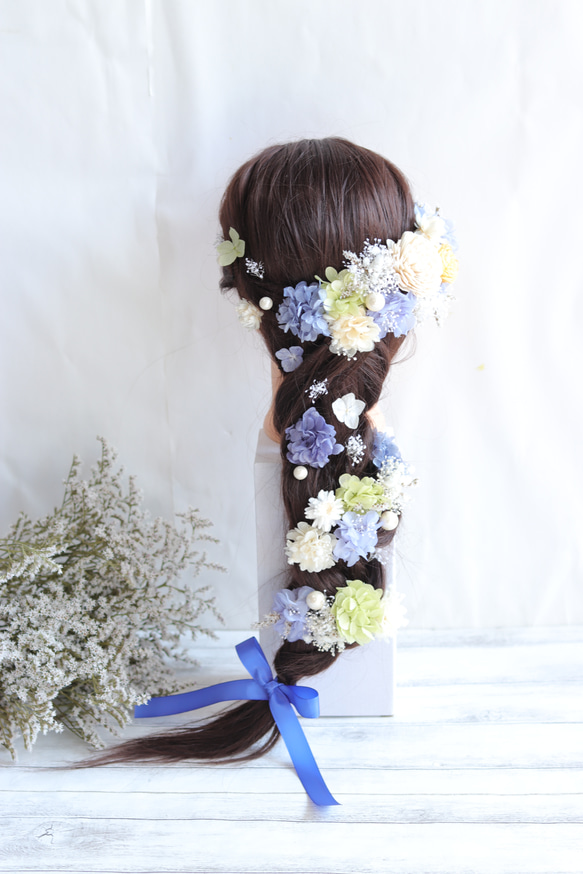 【カラーオーダーＯＫ】海のナチュラルヘッドドレス＊ラプンツェル＊プリザーブドフラワー&ドライフラワー 15枚目の画像